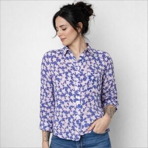 Rails California Josephine Star Print Rayon Button Front Blouse XS